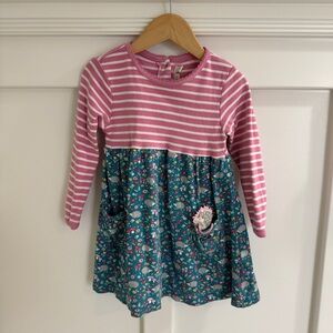 JoJo Maman Bebe Hedgehog Pet in Pocket Dress - Size 18-24 months